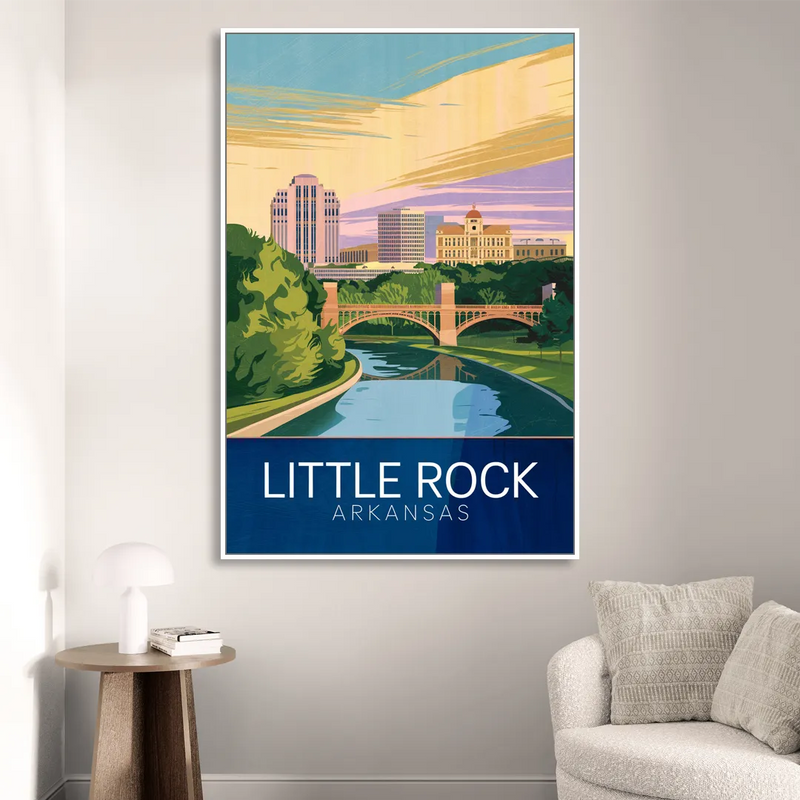 Little Rock Historic Landmarks Sitting Room - White Canvas Wall Art
