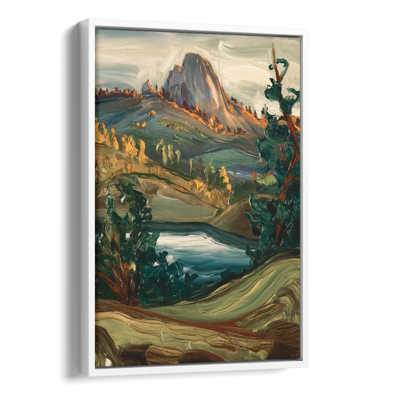 Little Rock Pinnacle Mountain Side - White Canvas Wall Art