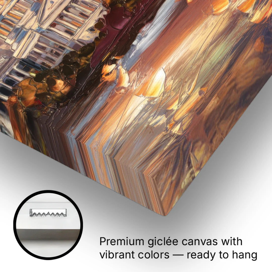 Little Rock Skyline at Sunset - Canvas Wall Art - Gallery Wrap Corner
