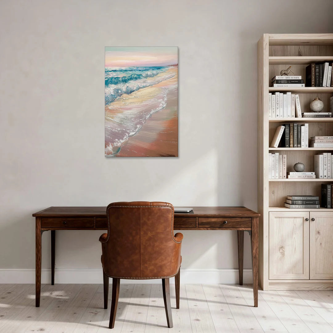 Long Beach California Ocean Waves - Canvas Wall Art - Office - 24x36