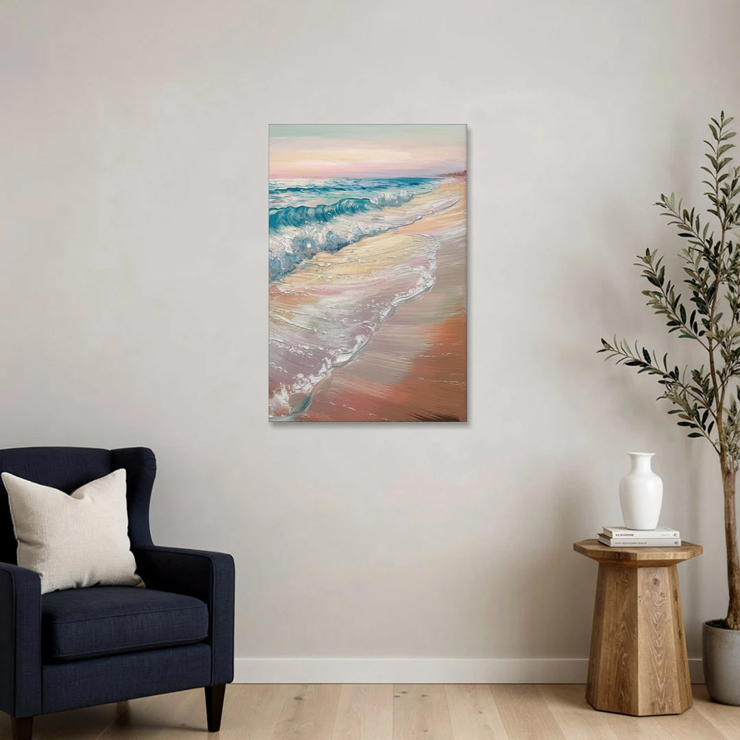Long Beach California Ocean Waves - Canvas Wall Art - Sofa - 24x36
