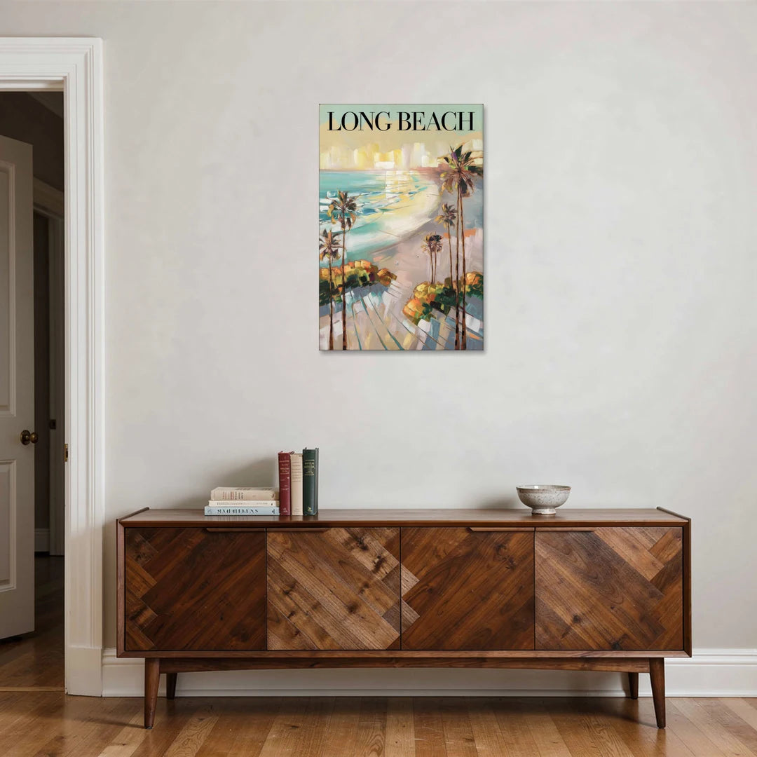 Long Beach California Palm Trees - Canvas Wall Art - Coffee Table - 24x36