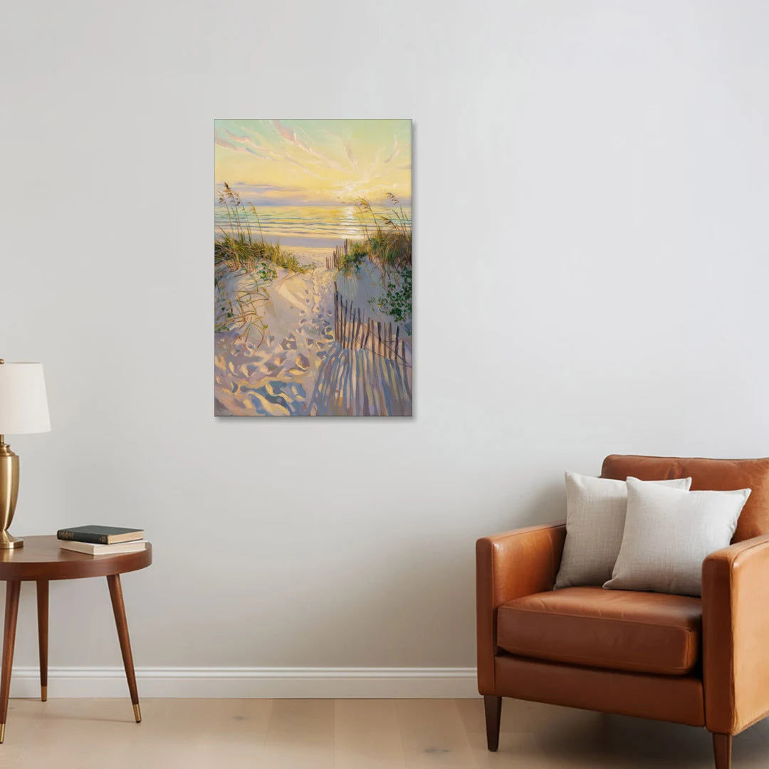 Long Beach Island Sunrise Glow - Canvas Wall Art - Sofa - 24x36