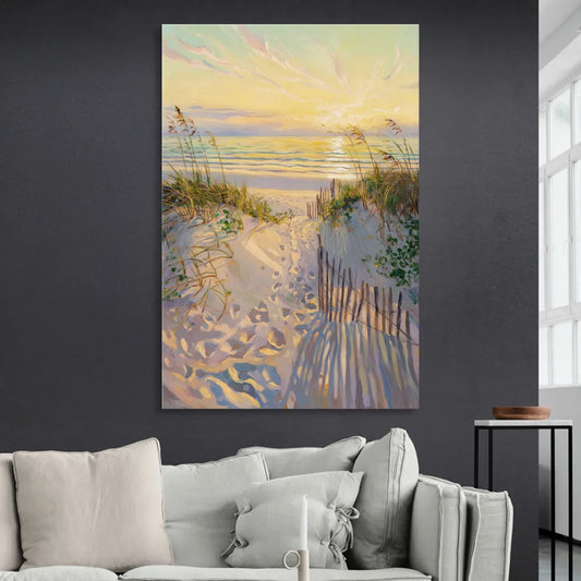 Long Beach Island Sunrise Glow Living Room - Canvas Wall Art
