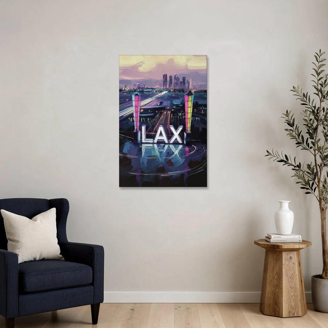 Los Angeles Airport Aerial View - Canvas Wall Art - Sofa - 24x36
