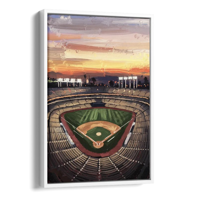 Los Angeles Angels Stadium Side - White Canvas Wall Art