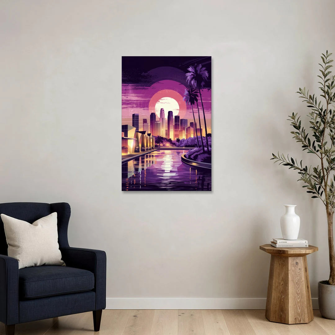 Los Angeles Art District - Canvas Wall Art - Sofa - 24x36