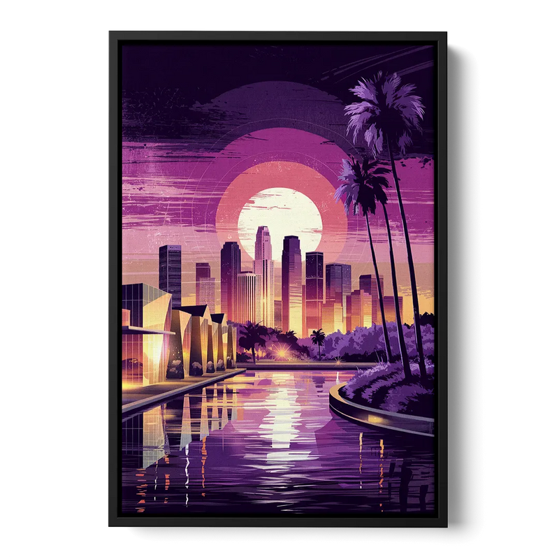 Los Angeles Art District Front - Black Canvas Wall Art