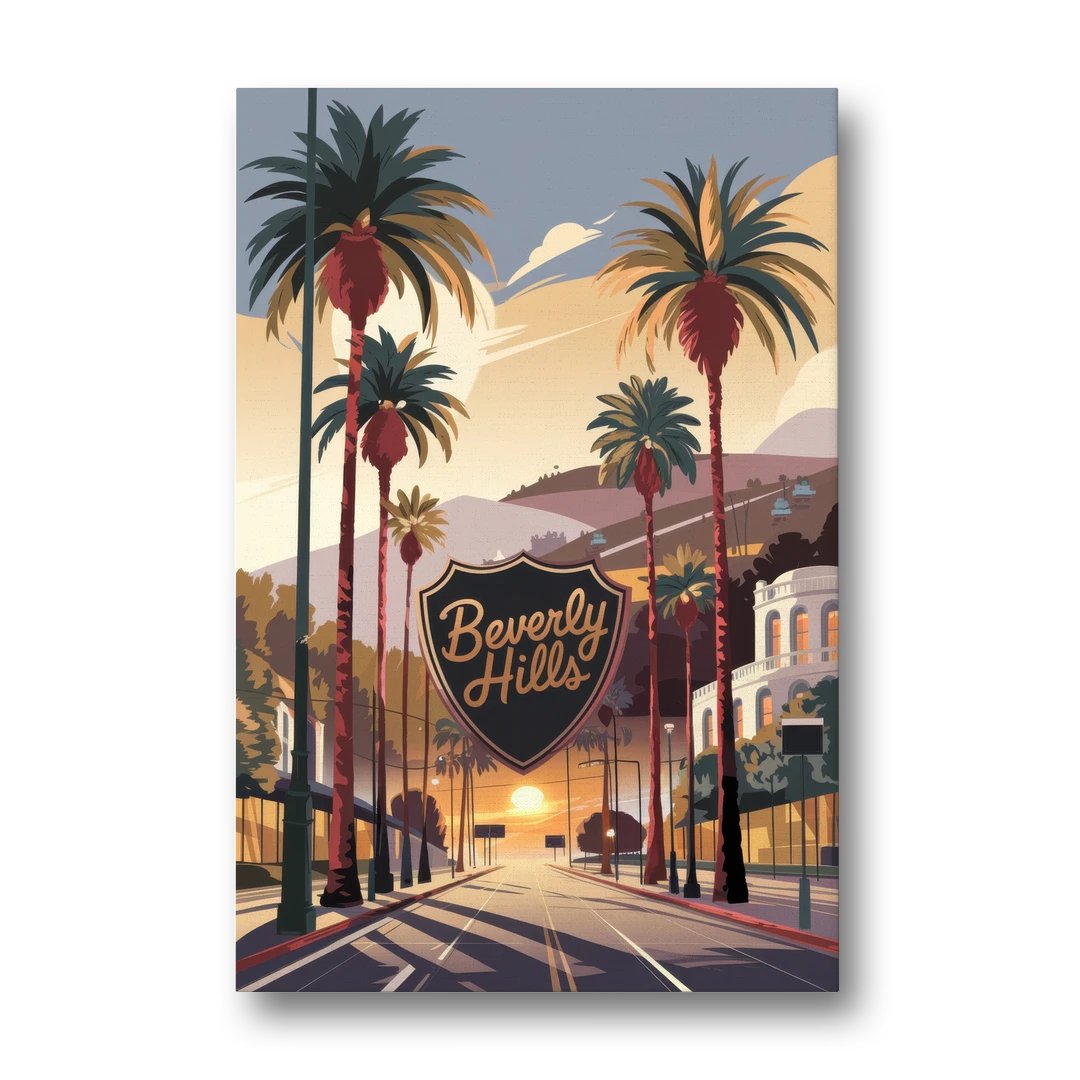 Los Angeles Beverly Hills Charm - Canvas Wall Art - Front