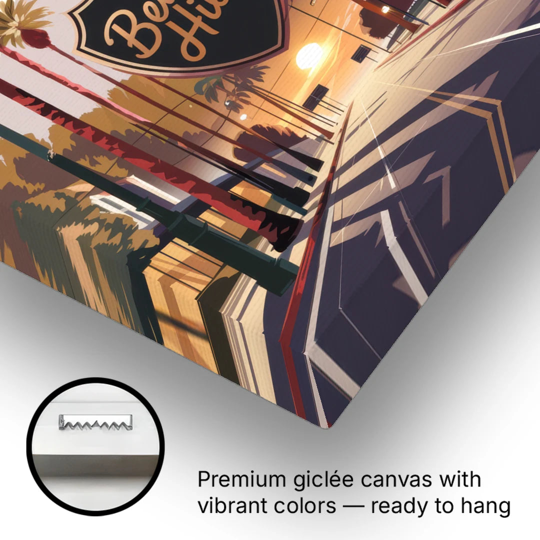 Los Angeles Beverly Hills Charm - Canvas Wall Art - Gallery Wrap Corner