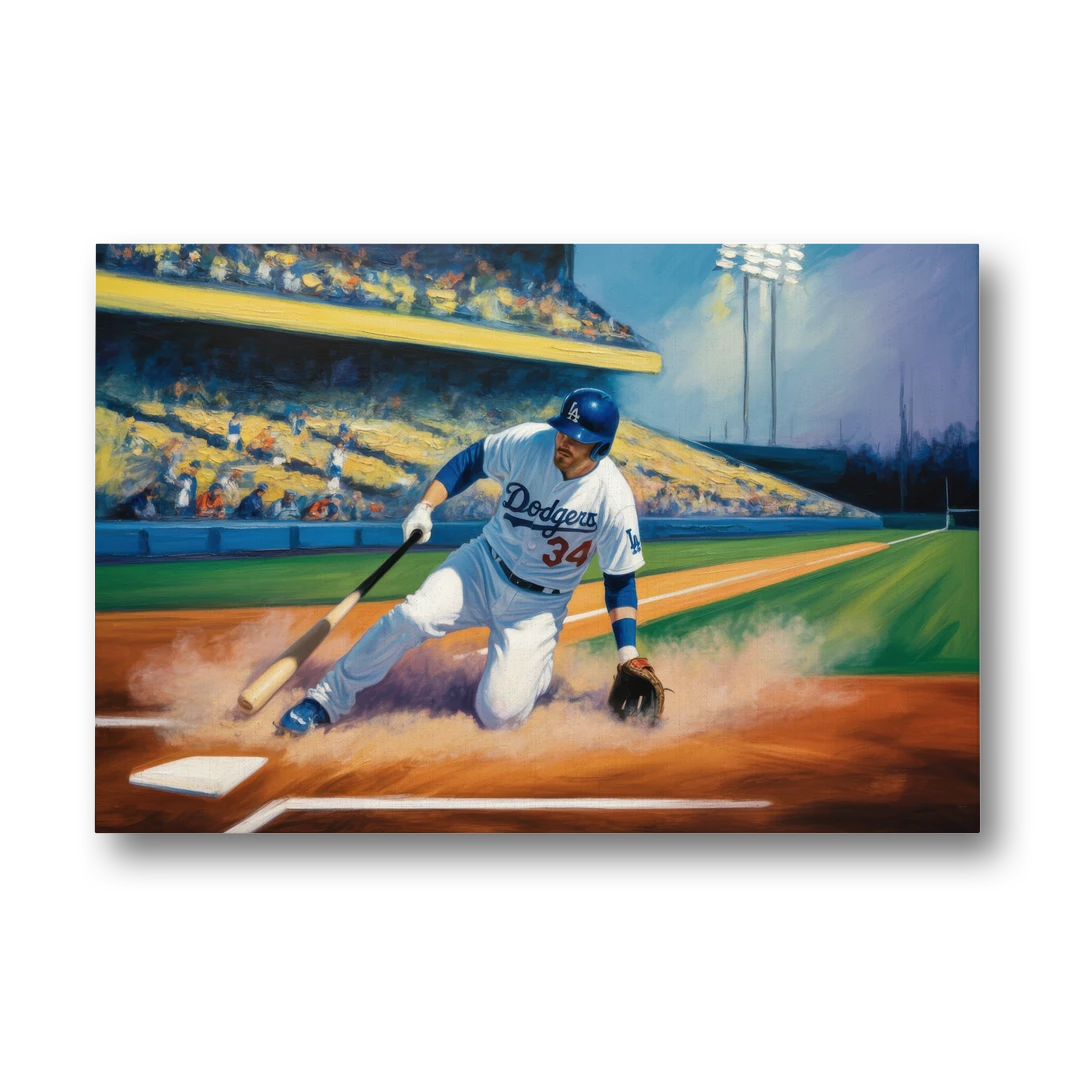 Los Angeles Dodgers Sliding Safe - Canvas Wall Art - Front