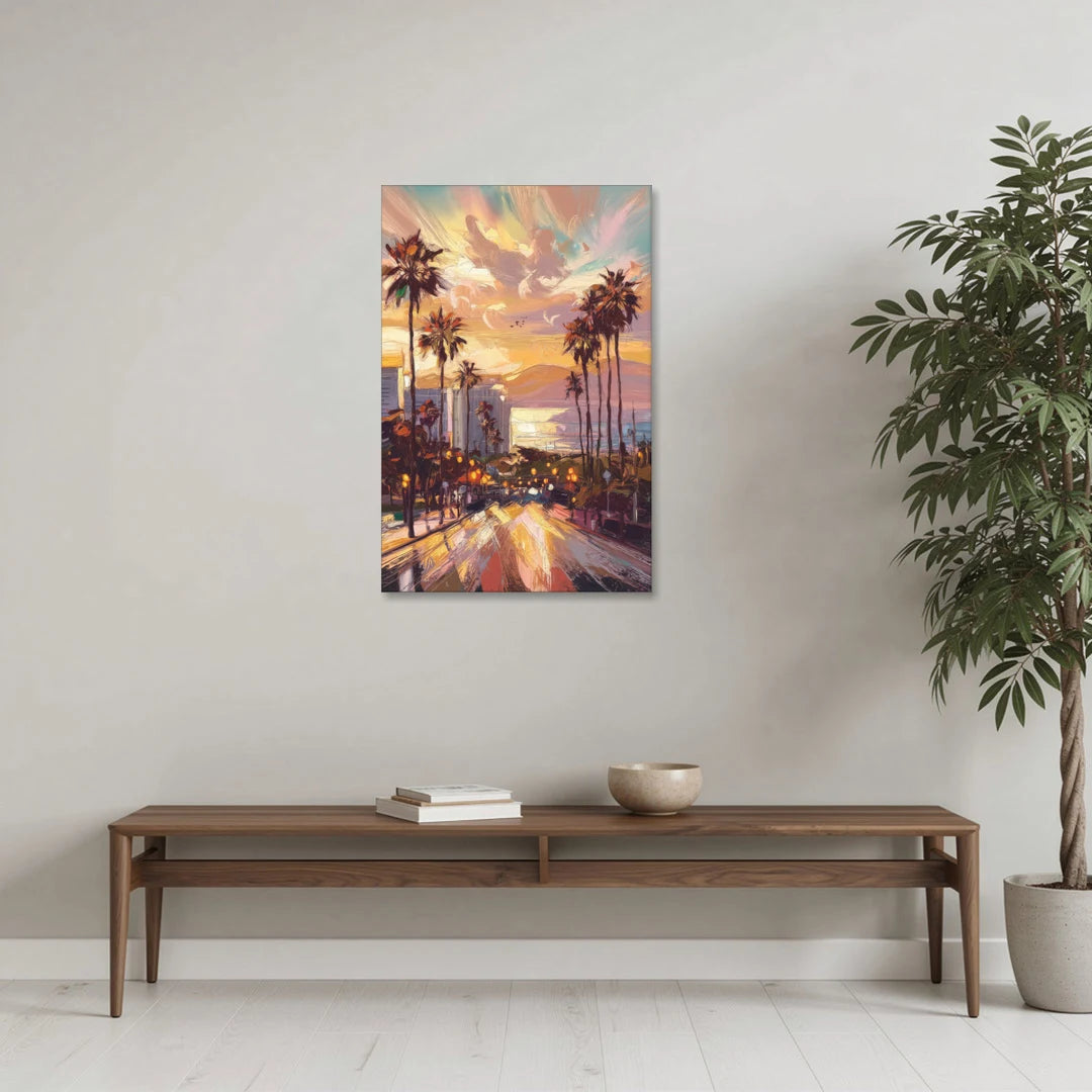 Los Angeles Golden Hour - Canvas Wall Art - Coffee Table - 24x36