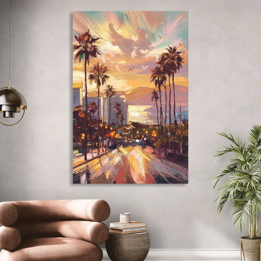 Los Angeles Golden Hour Living Room - Canvas Wall Art