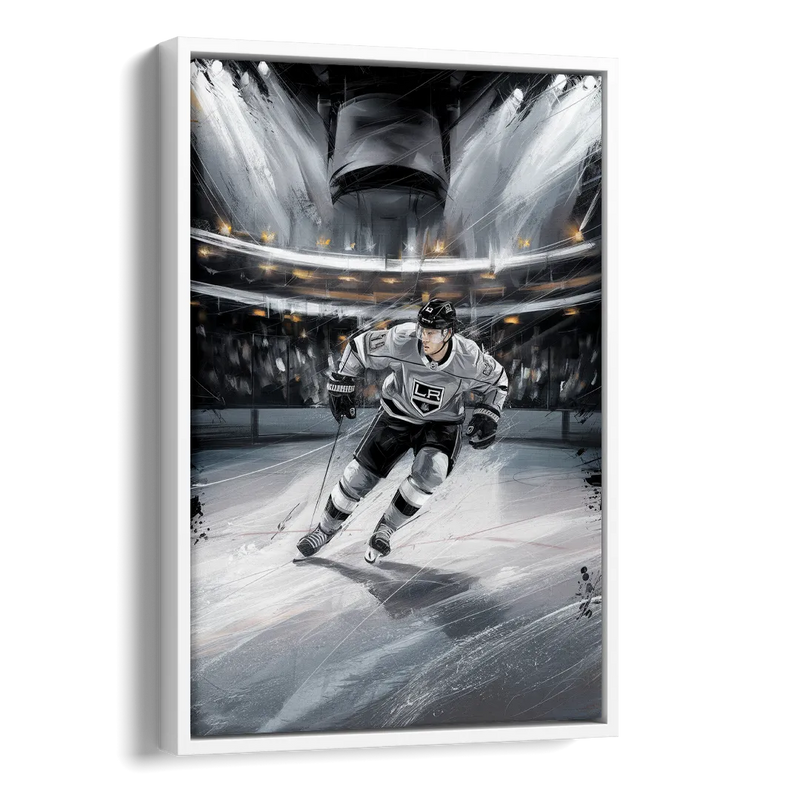 Los Angeles Kings Ice Hockey Side - White Canvas Wall Art