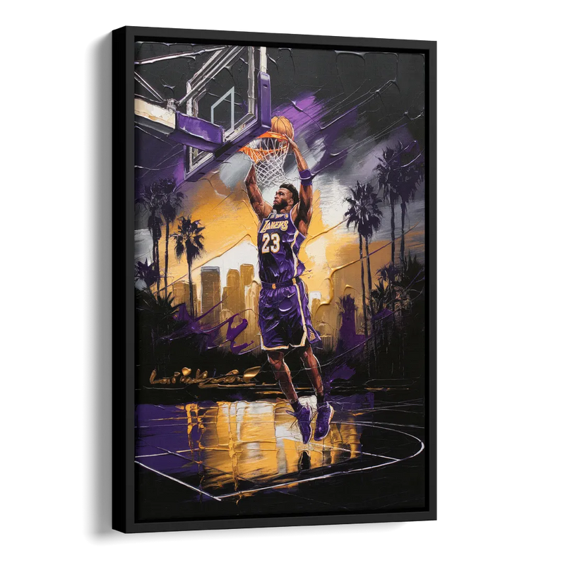 Los Angeles Lakers Legacy Side - Black Canvas Wall Art