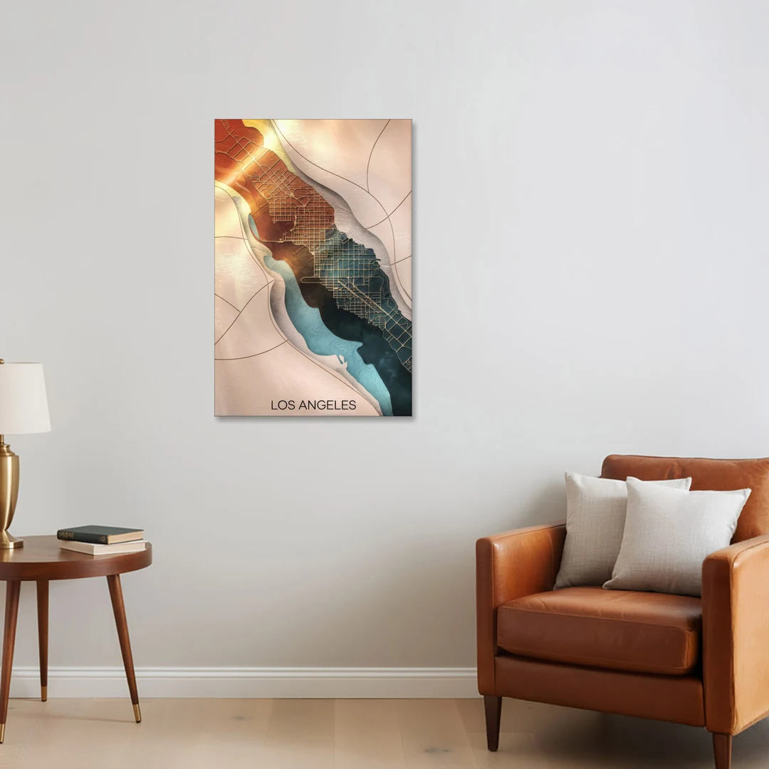 Los Angeles Map Design - Canvas Wall Art - Sofa - 24x36