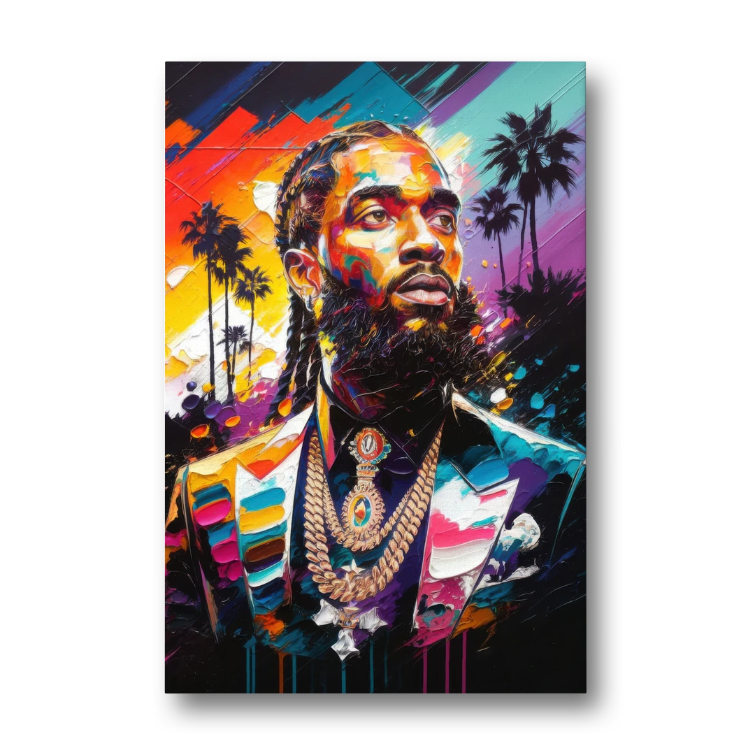 Los Angeles Nipsey Hussle Tribute - Canvas Wall Art - Front