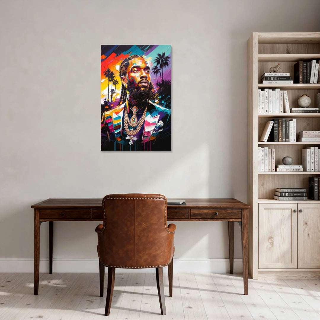 Los Angeles Nipsey Hussle Tribute - Canvas Wall Art - Office - 24x36