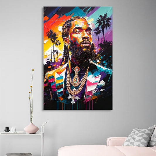 Los Angeles Nipsey Hussle Tribute Living Room - Canvas Wall Art