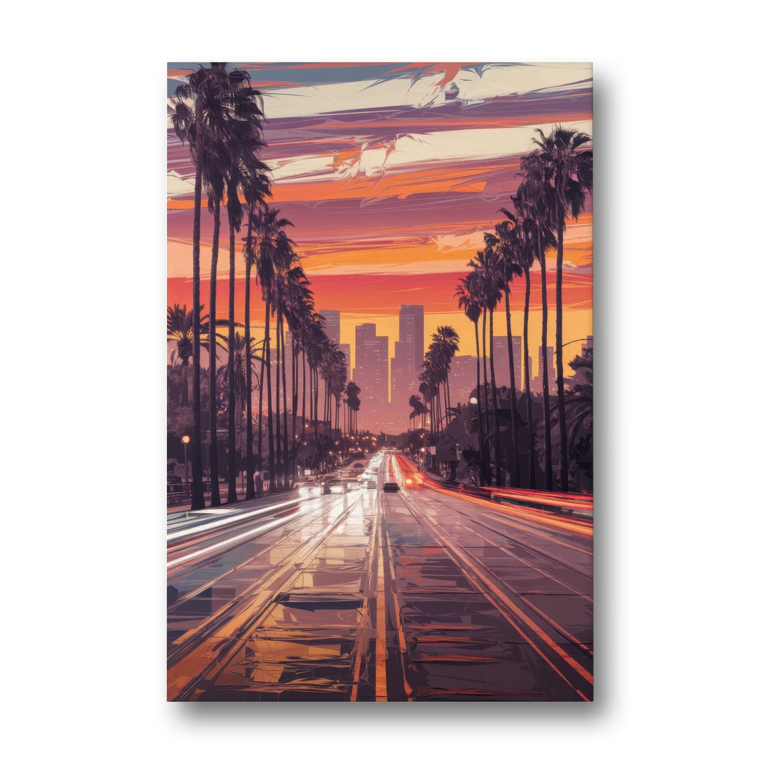 Los Angeles Sunset Boulevard - Canvas Wall Art - Front