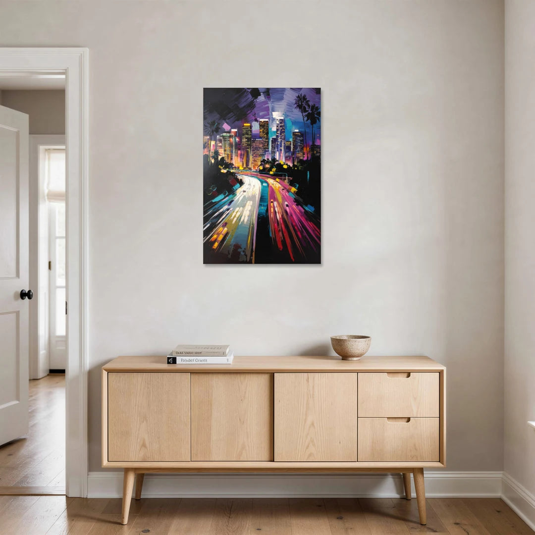 Los Angeles Urban Cityscape - Canvas Wall Art - Coffee Table - 24x36