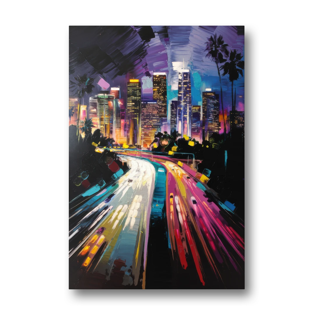 Los Angeles Urban Cityscape - Canvas Wall Art - Front