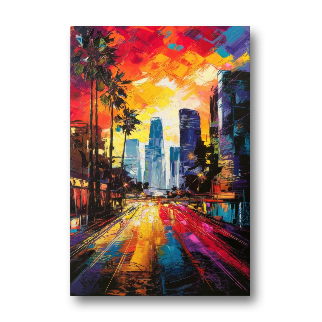 Los Angeles Vibrant Street Art - Canvas Wall Art - Front