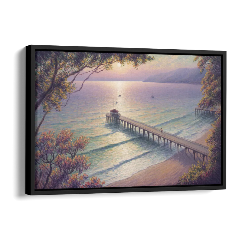 Los Muertos Pier Side - Black Canvas Wall Art