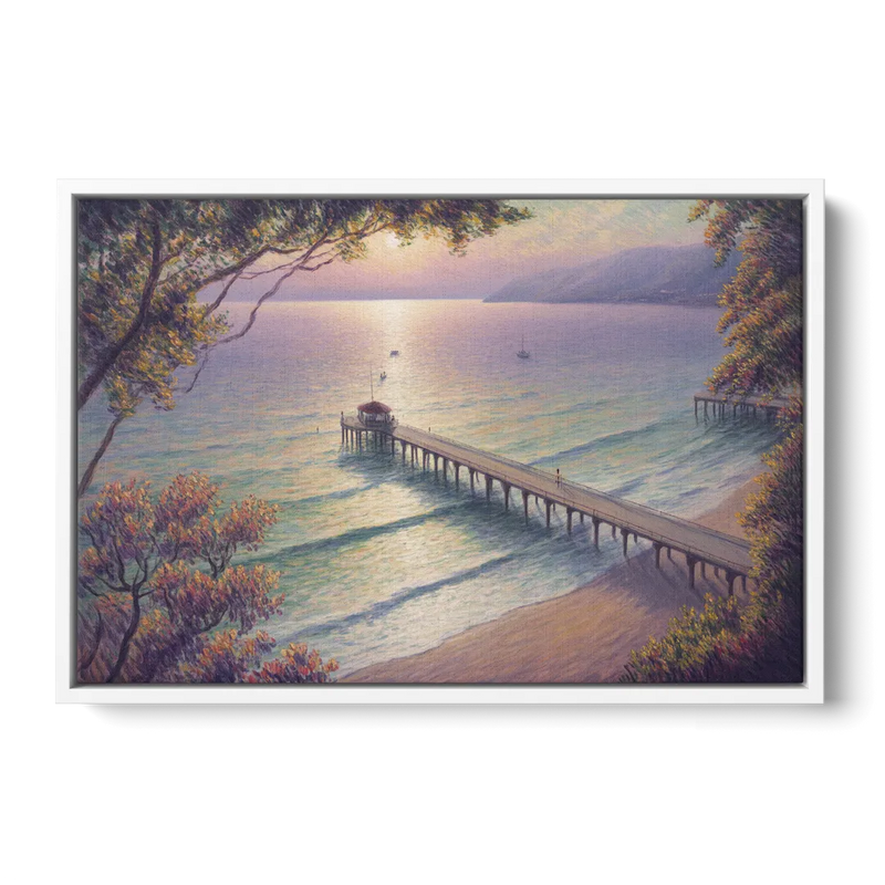 Los Muertos Pier Front - White Canvas Wall Art