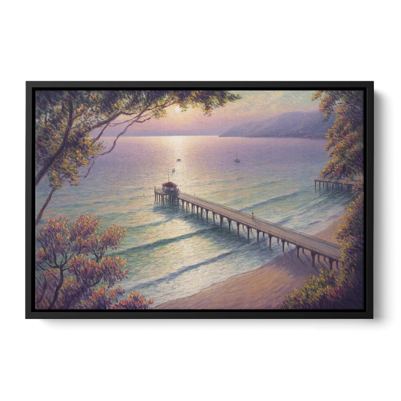 Los Muertos Pier Front - Black Canvas Wall Art