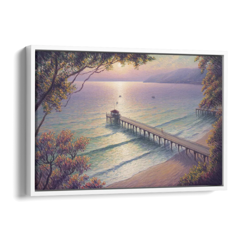 Los Muertos Pier Side - White Canvas Wall Art