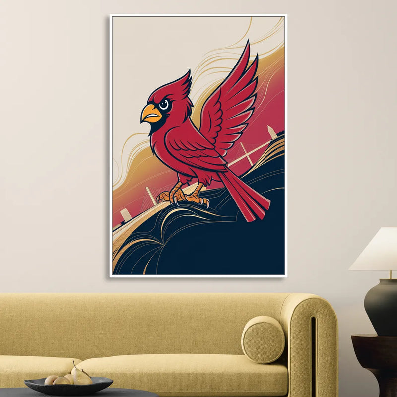 Louisville Cardinals Pride Living Room - White Canvas Wall Art