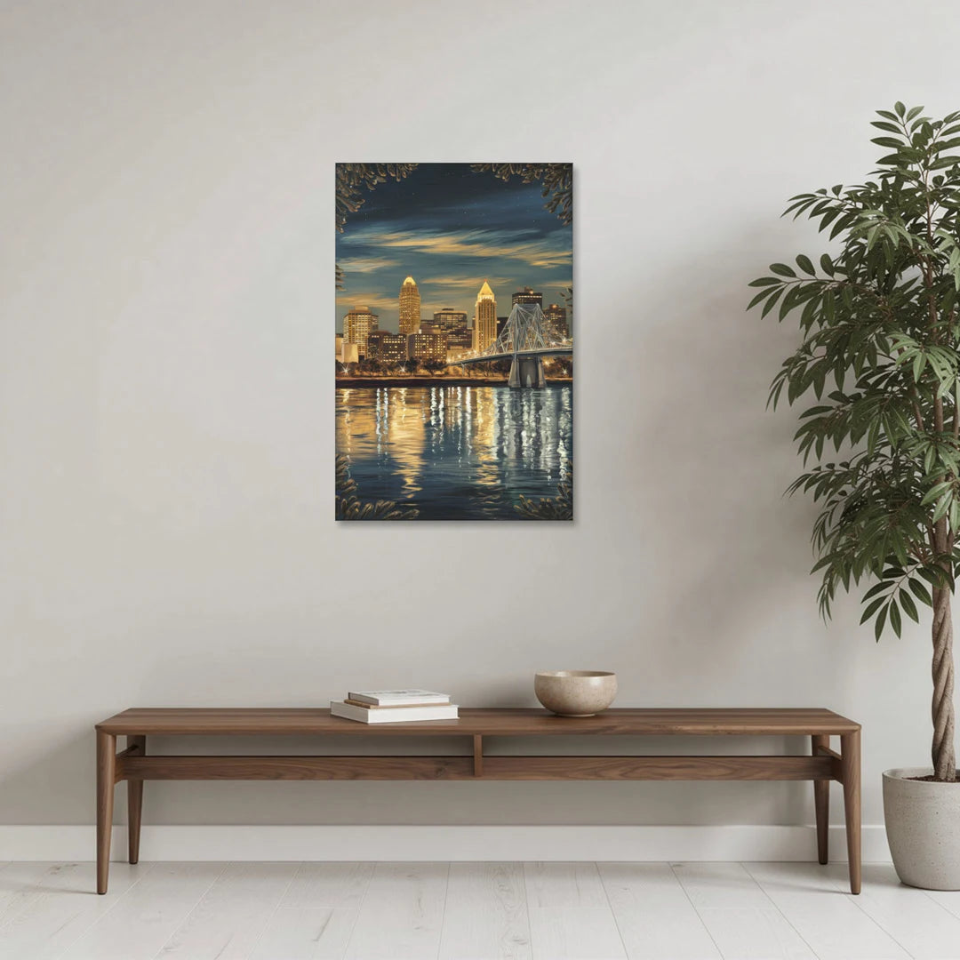 Louisville Downtown Skyline - Canvas Wall Art - Coffee Table - 24x36