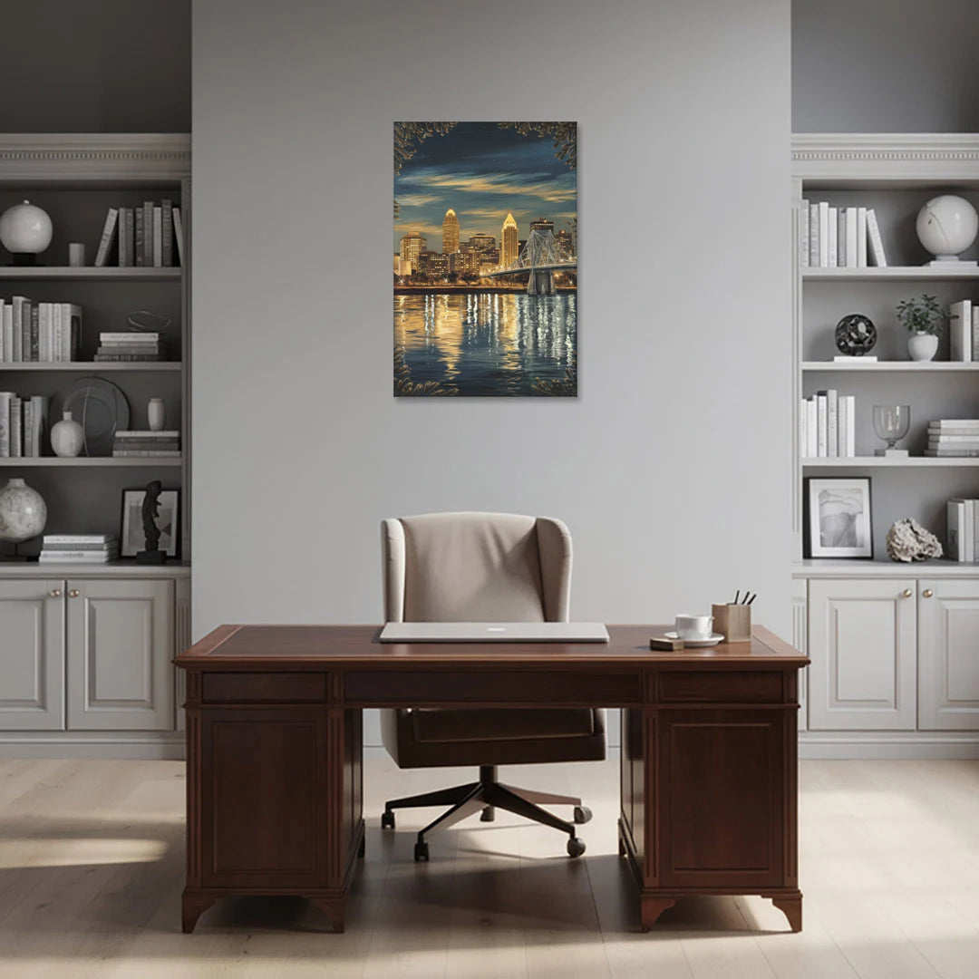 Louisville Downtown Skyline - Canvas Wall Art - Office - 24x36