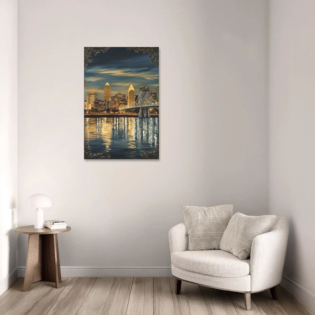 Louisville Downtown Skyline - Canvas Wall Art - Sofa - 24x36