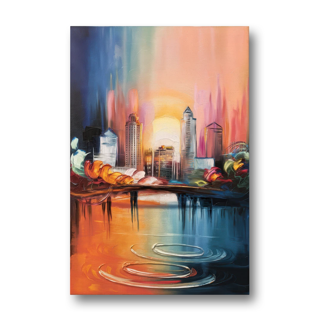 Louisville Skyline at Sunrise - Canvas Wall Art - Front