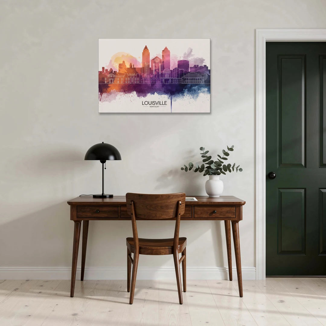 Louisville Sunset Over Skyline - Canvas Wall Art - Office - 36x24