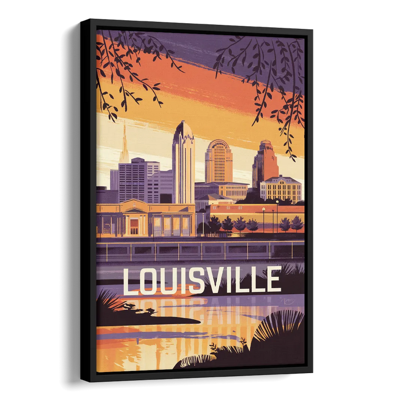 Louisville Urban Charm Side - Black Canvas Wall Art
