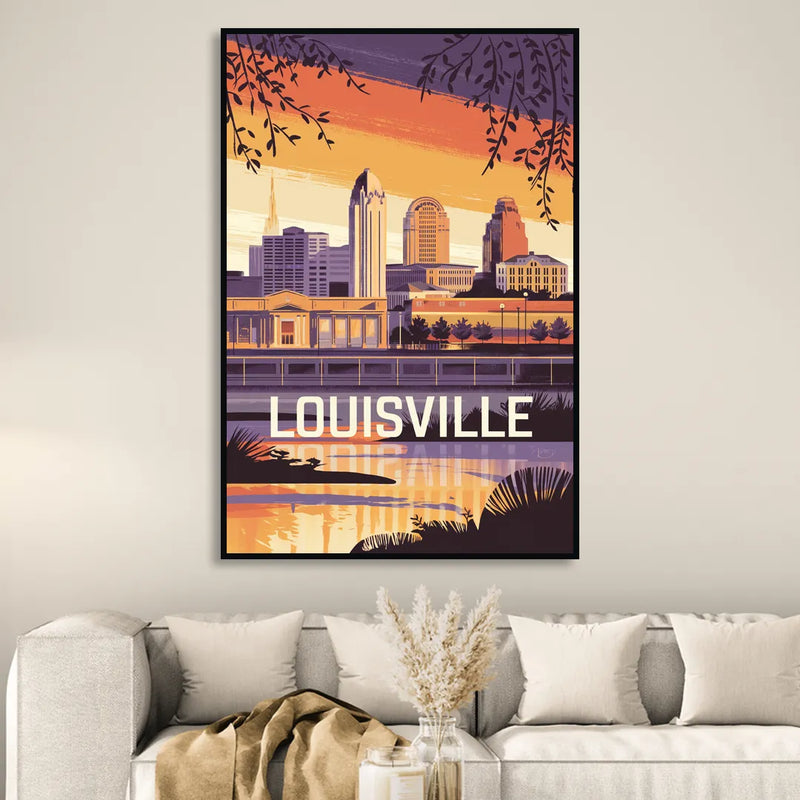Louisville Urban Charm Sitting Room - Black Canvas Wall Art