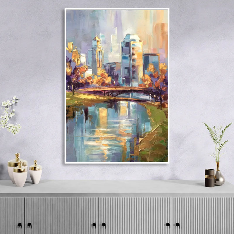 Louisville Waterfront Park Living Room - White Canvas Wall Art