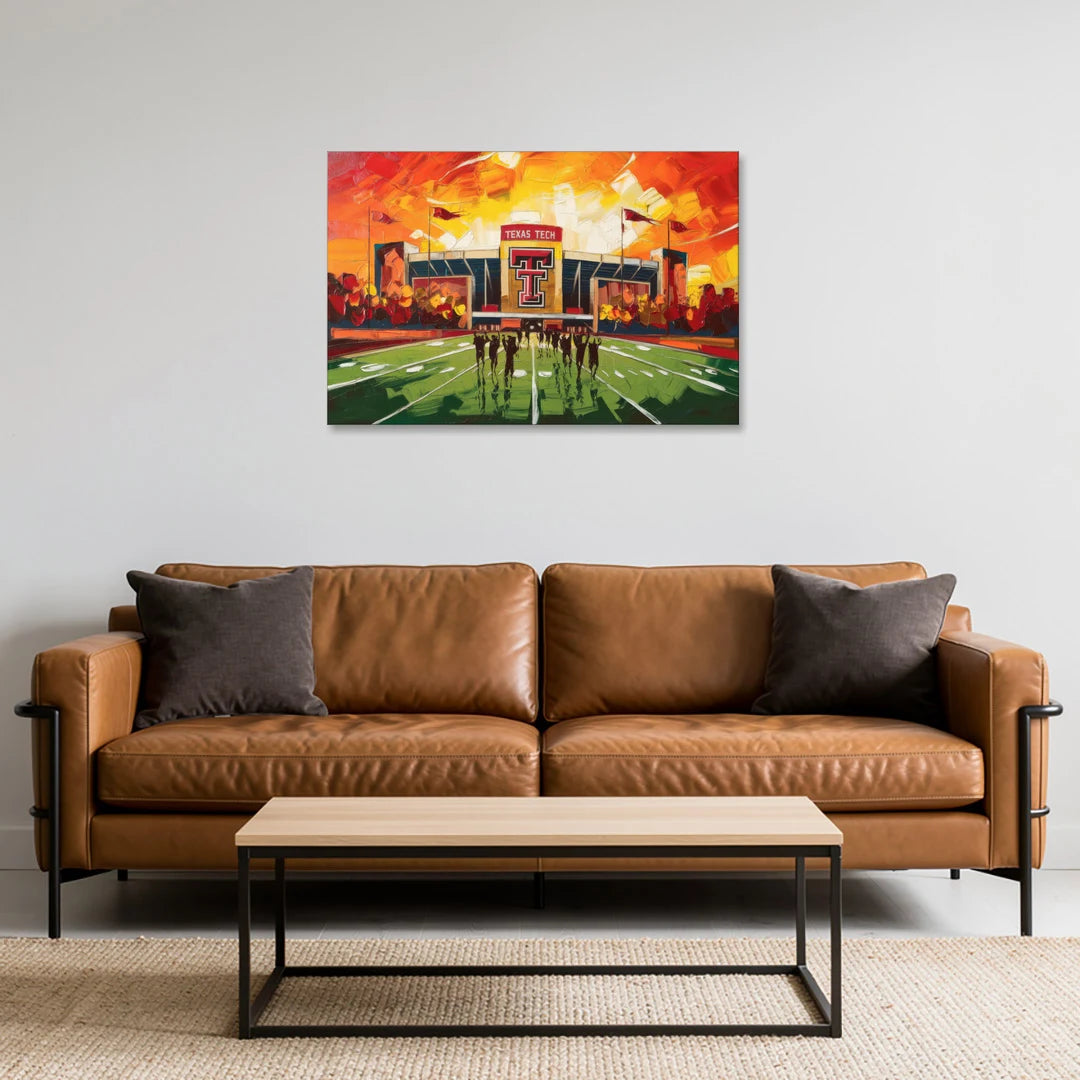 Lubbock Classic Red Raiders - Canvas Wall Art - Sofa - 36x24