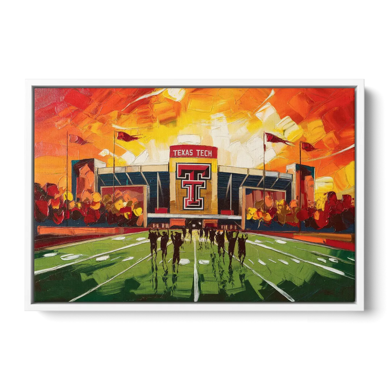 Lubbock Classic Red Raiders Front - White Canvas Wall Art