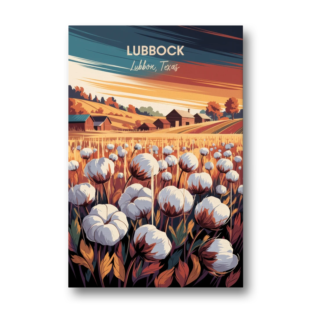 Lubbock Cotton Fields - Canvas Wall Art - Front