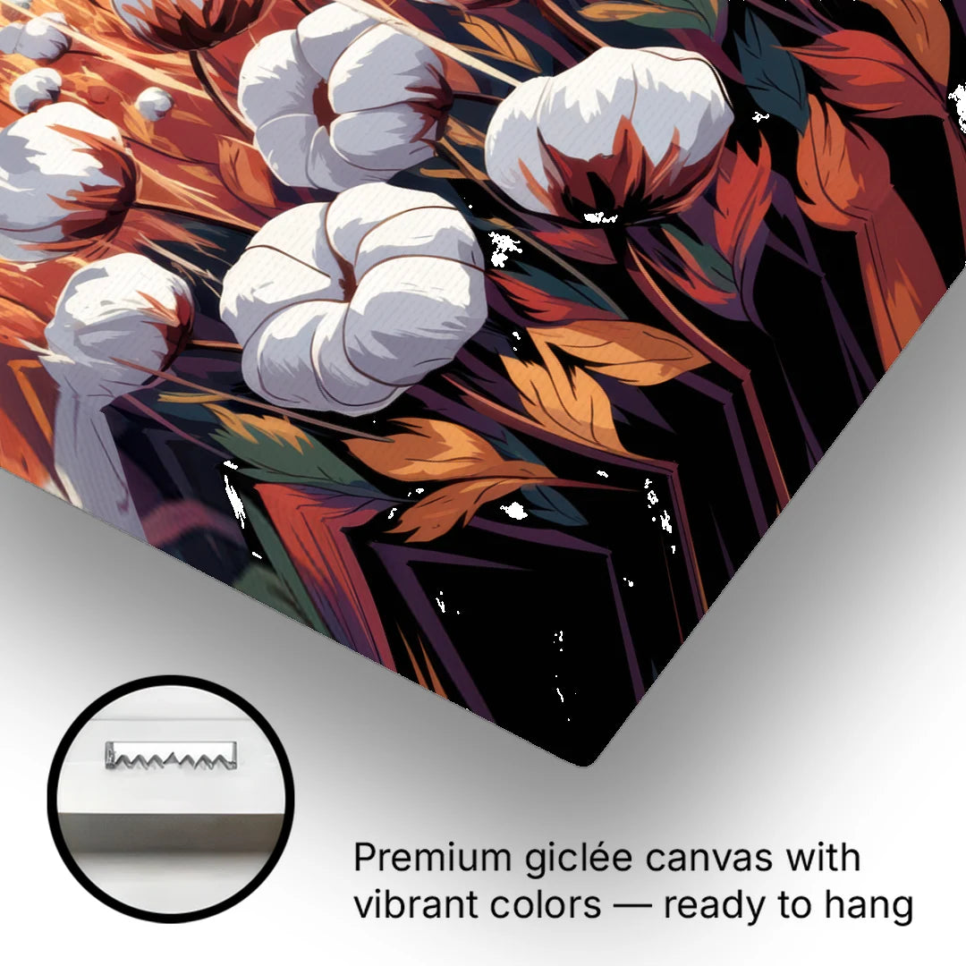 Lubbock Cotton Fields - Canvas Wall Art - Gallery Wrap Corner
