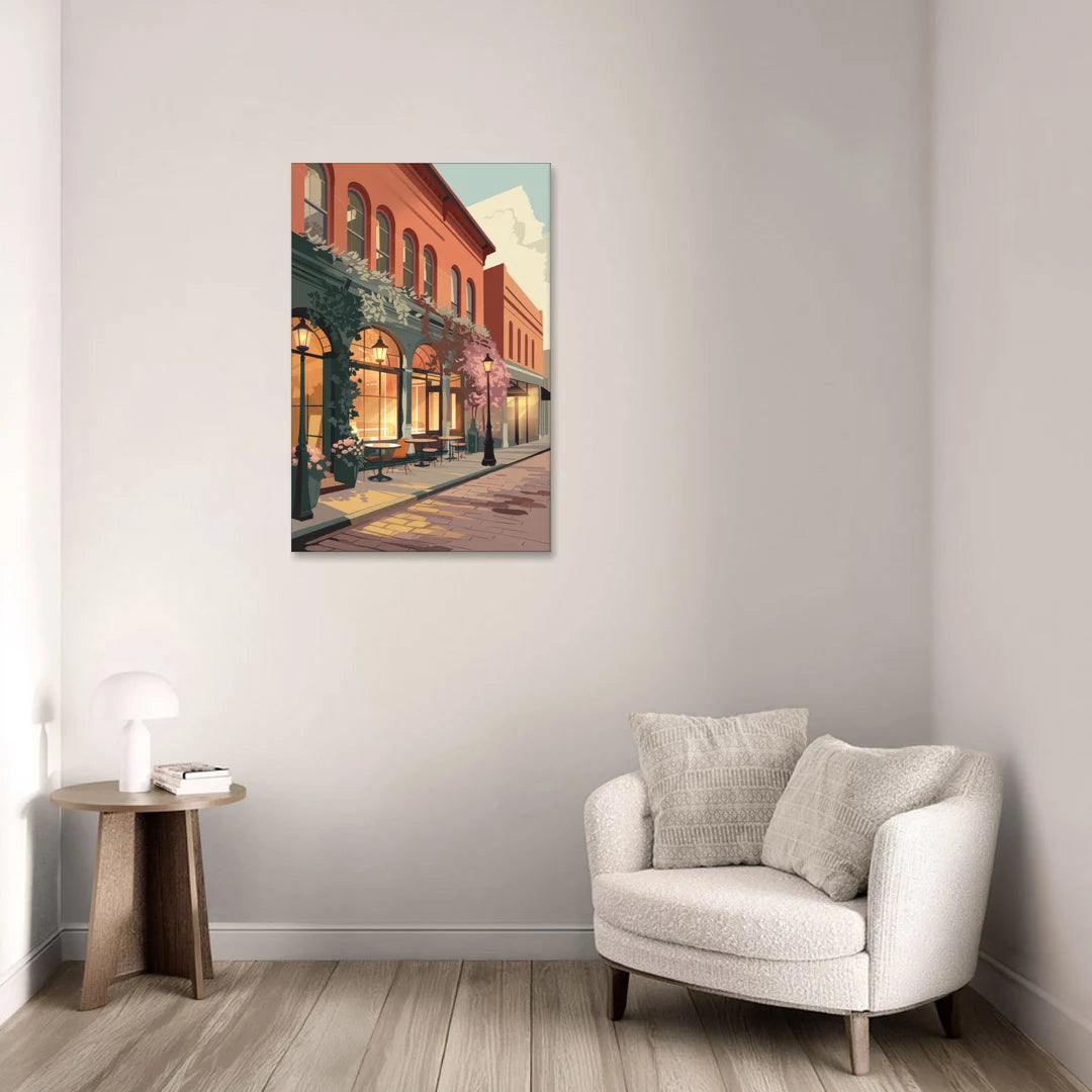Lubbock Downtown Charm - Canvas Wall Art - Sofa - 24x36