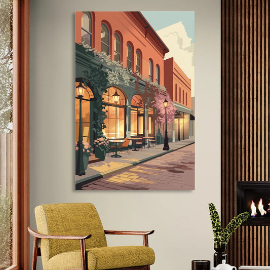 Lubbock Downtown Charm Living Room - Canvas Wall Art