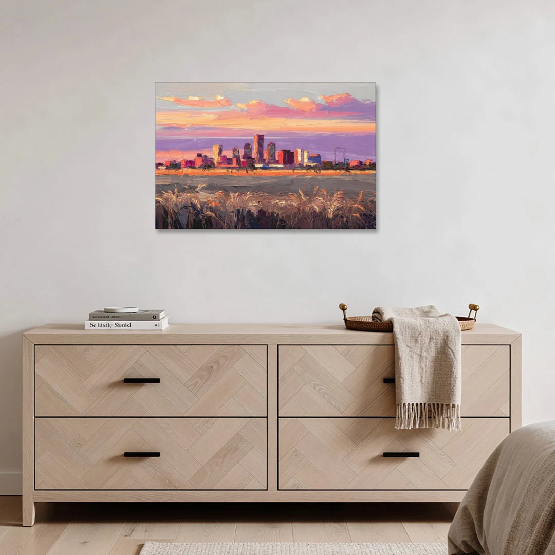 Lubbock Skyline Sunset - Canvas Wall Art - Coffee Table - 36x24
