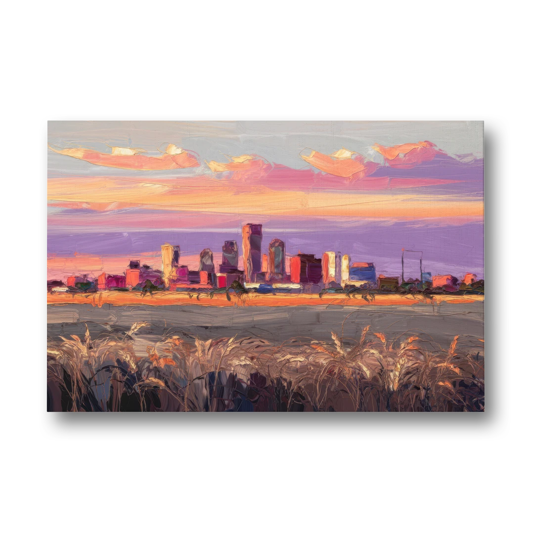 Lubbock Skyline Sunset - Canvas Wall Art - Front