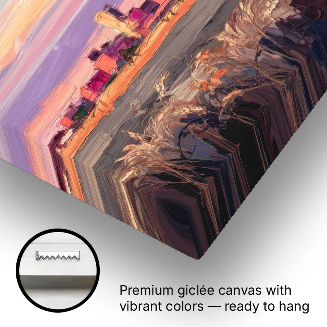 Lubbock Skyline Sunset - Canvas Wall Art - Gallery Wrap Corner