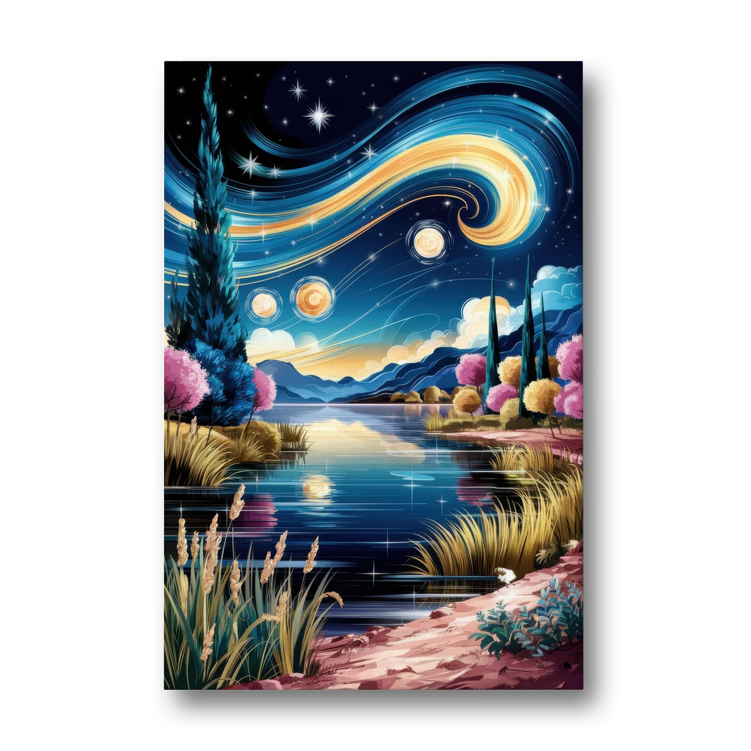 Lubbock Starry Night Sky - Canvas Wall Art - Front